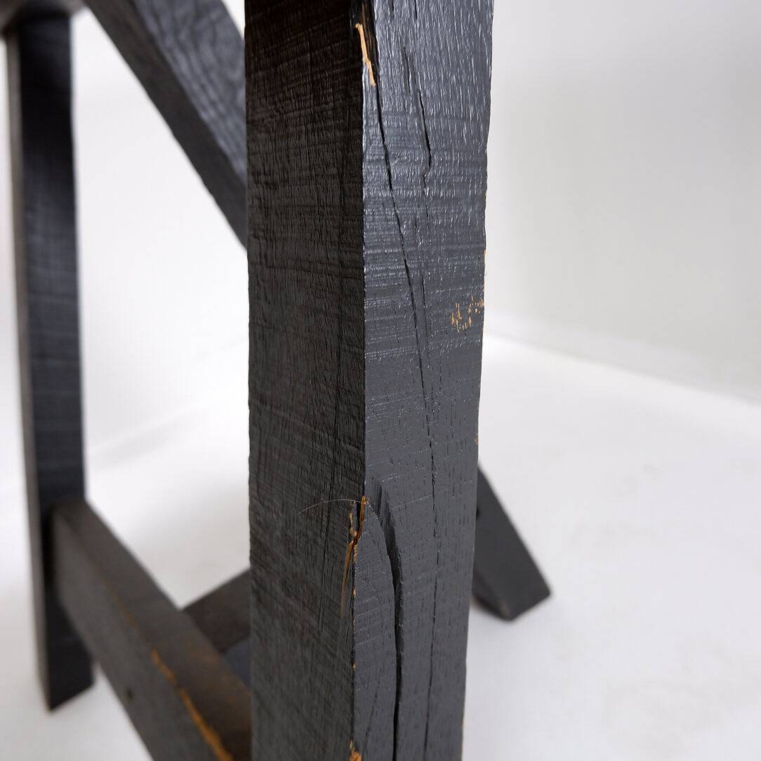 Large dining table wooden doors top mounted on black handles