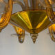 Venetian lustre in brown and yellow Murano glass, circa 1940.
