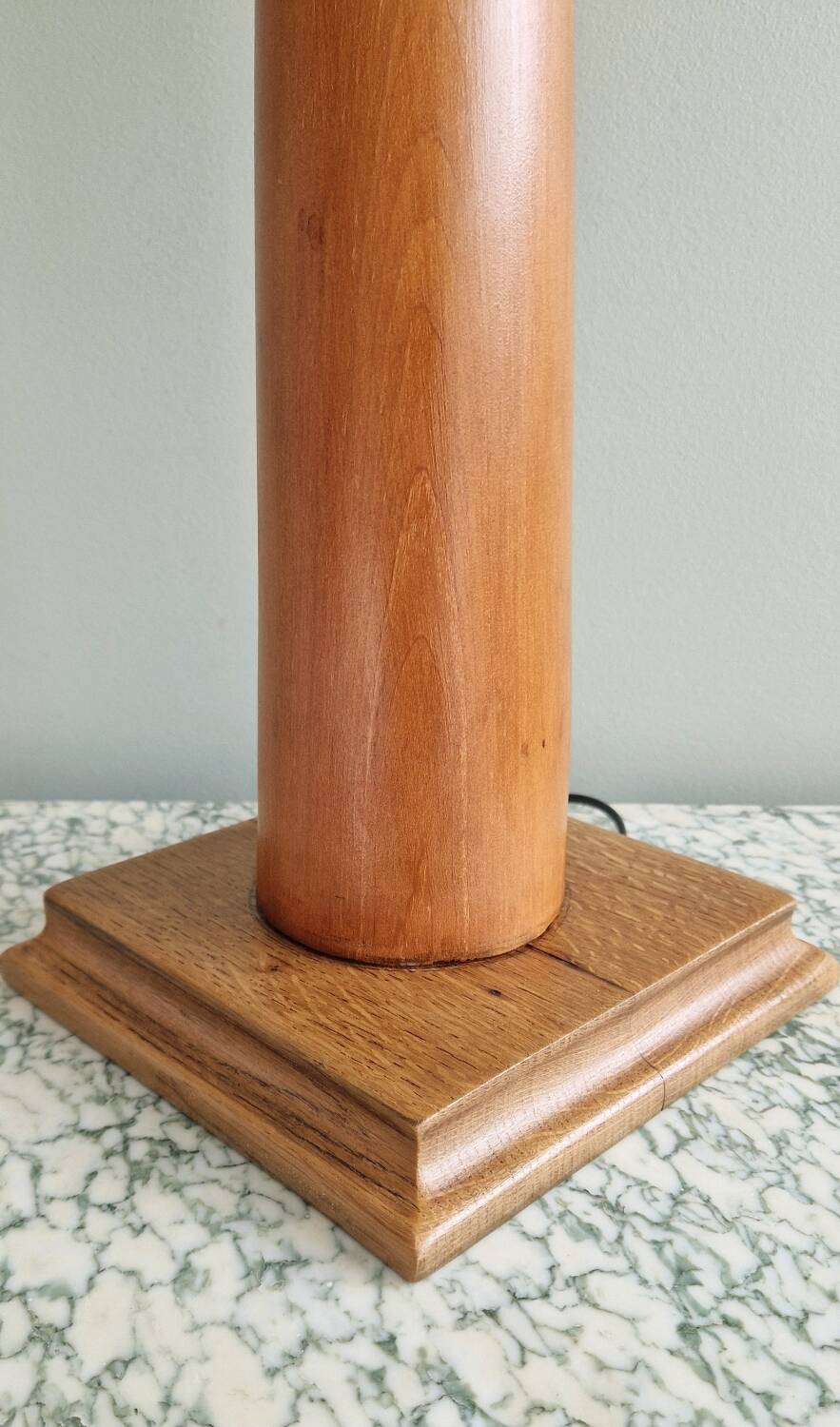 Large nautical lamp in wood and brass from the 80s