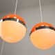 Space Age Italian Orange Pendant Lamps, Set of 2