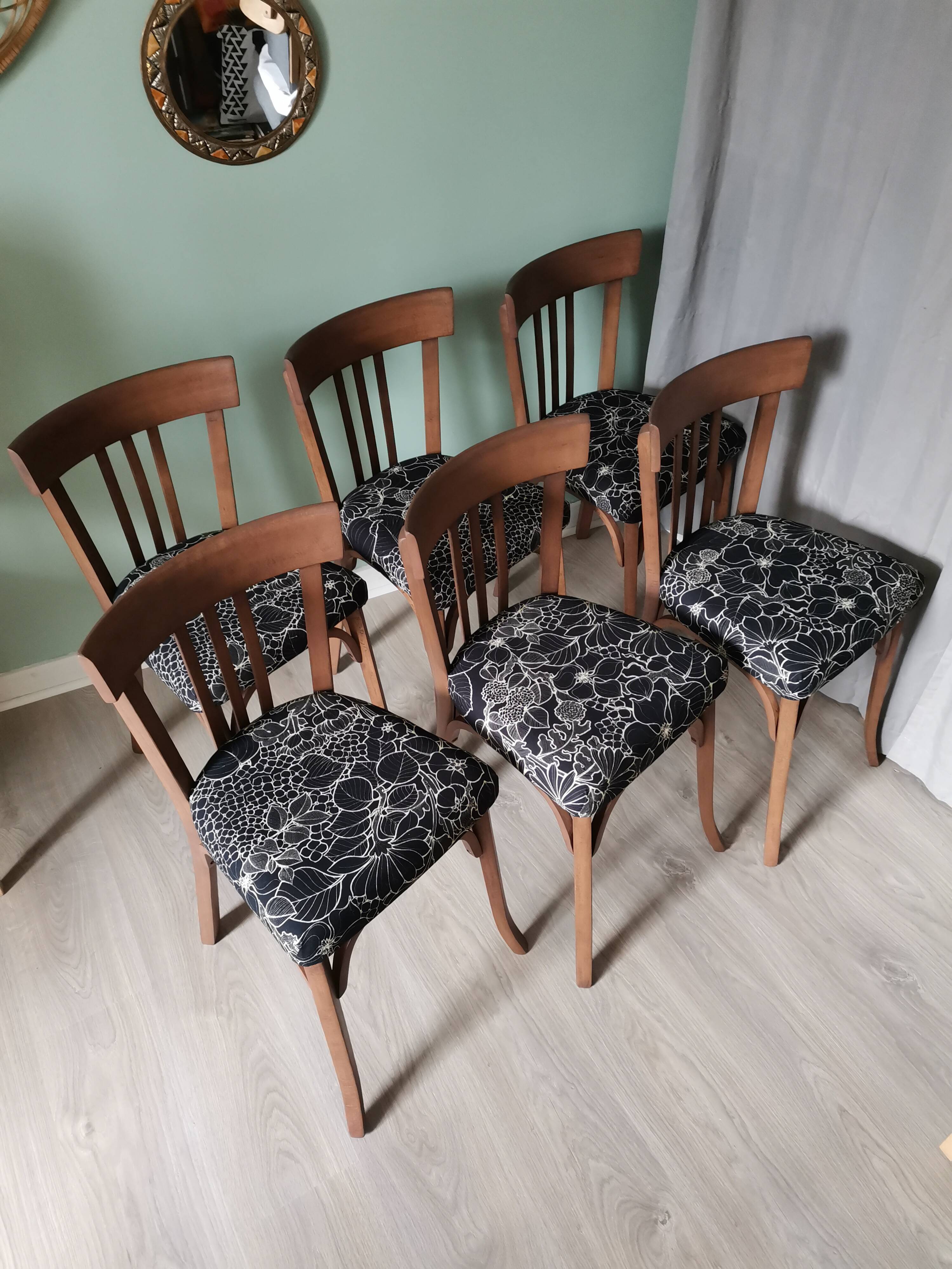 Black Baumann bistro chairs