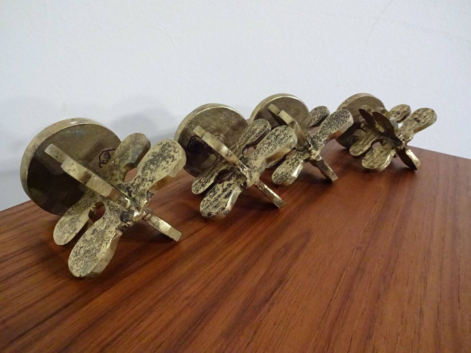 Italian Brutalist Candle Holders by Giuseppe Gallo for Gallo, 1960s, Set of 2