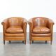 Ensemble de 2 fauteuils club en cuir de mouton
