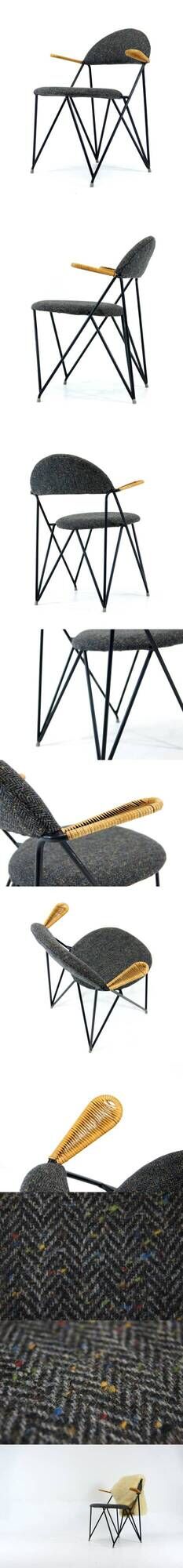 Retro Vintage Danish Cane Desk Chair Office Armchair 50s 60s Mid Century Modern