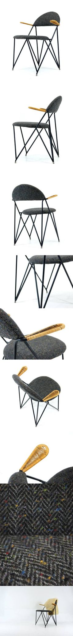 Retro Vintage Danish Cane Desk Chair Office Armchair 50s 60s Mid Century Modern