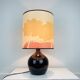 Purple ceramic ball lamp 55 cm from the 60s, silk lampshade