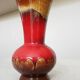 Vintage KIL Ceramic Vase: Red & Brown Lava Glaze, 1970s Yugoslavia