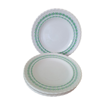 Set of 6 flat plates, L'Amandinoise
