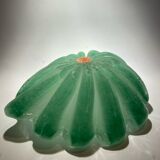 Sommerso ashtray lined with opaline green, Murano
