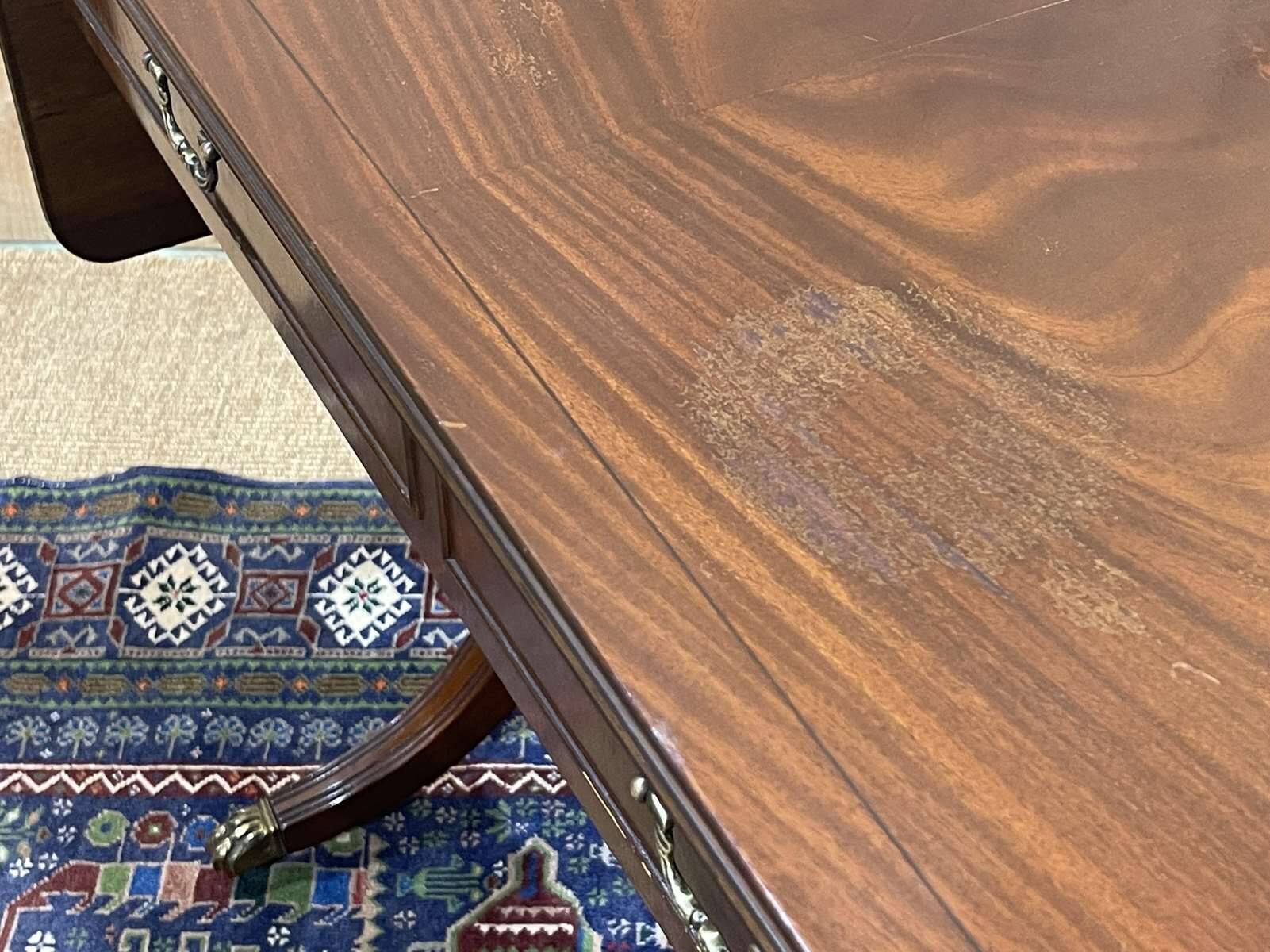 English mahogany drop-leaf desk from the 1950s