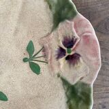 Footed dish in slip, pansy compote dish, Choisy le Roi
