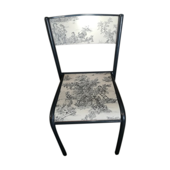 Renovated school chair Jouy canvas