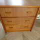 Vintage cane rattan desk with a large top and 5 drawers - 1960s/70s.