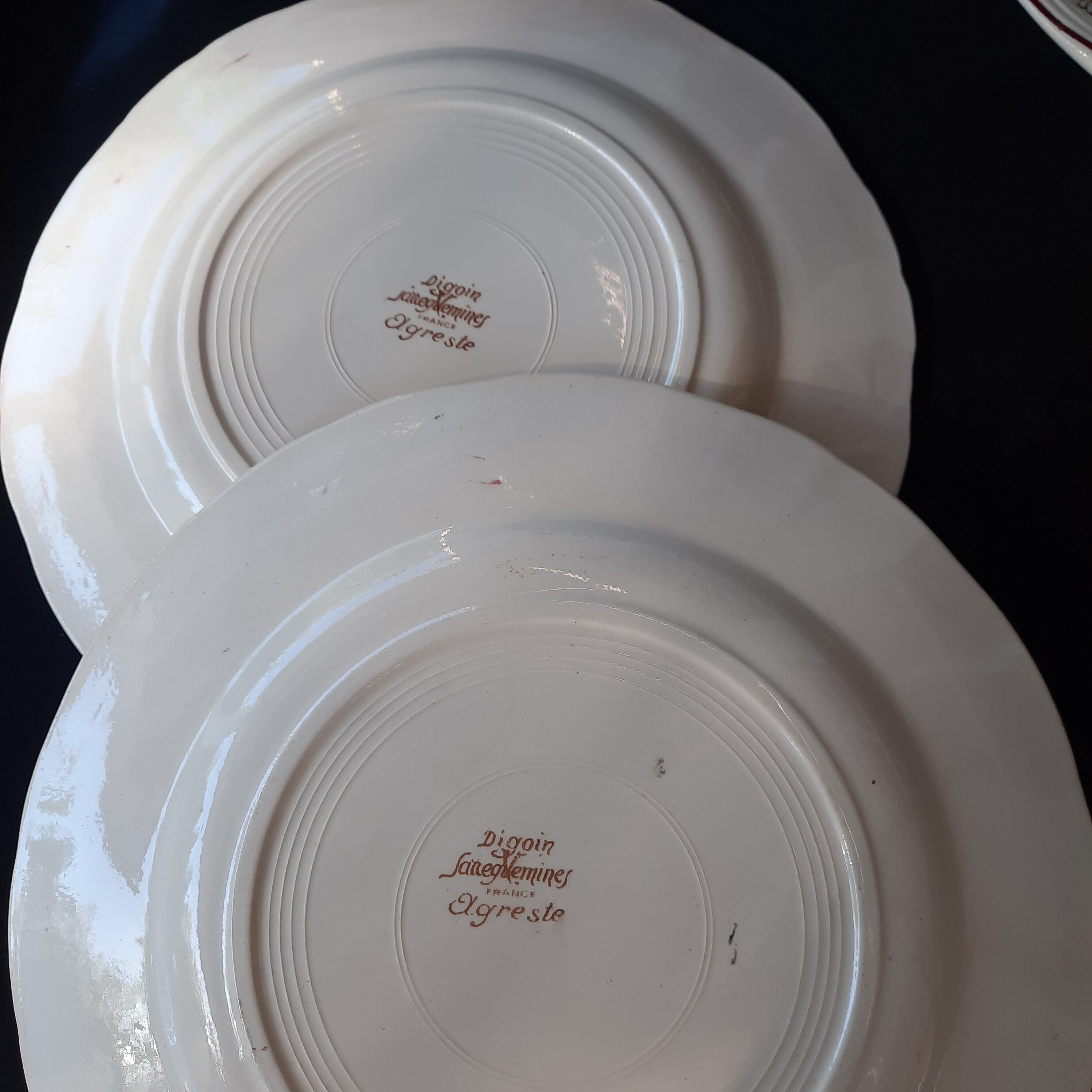 8 petites assiettes de sarreguemines série agreste