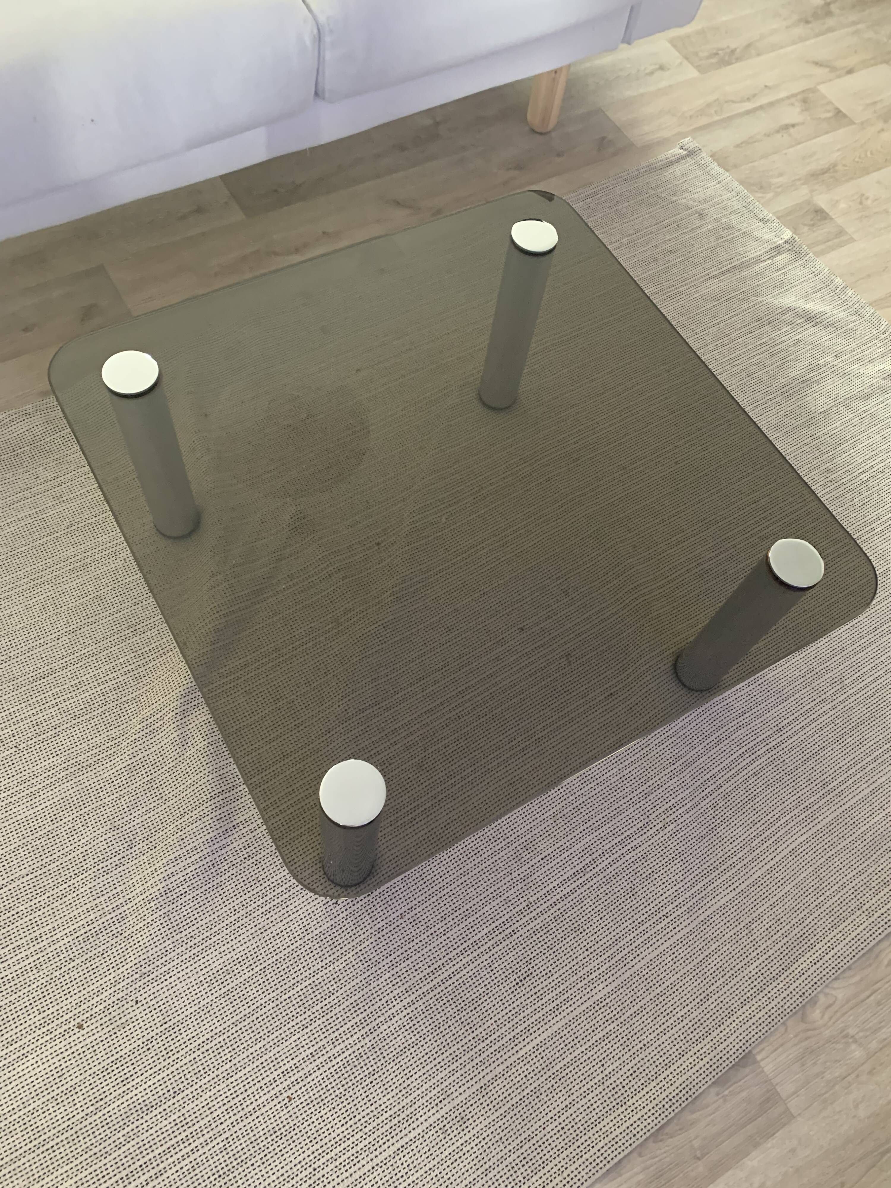 Square smoked glass coffee table