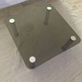 Square smoked glass coffee table