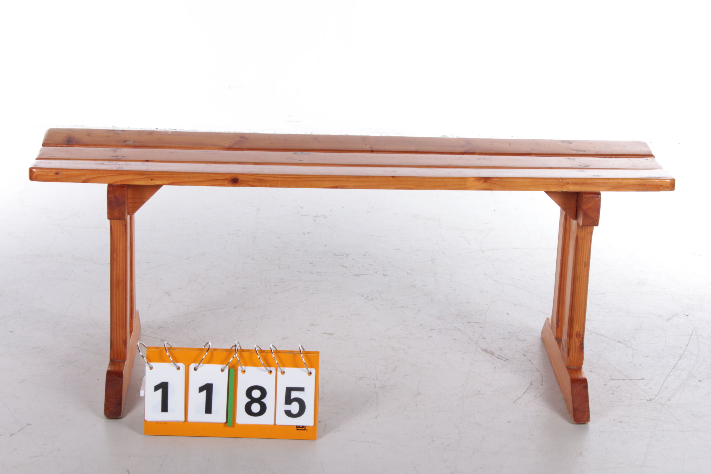 Vintage pine wooden bench tough look from france