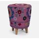 Modern Handwoven Uzbek Suzani Ottoman Footstool