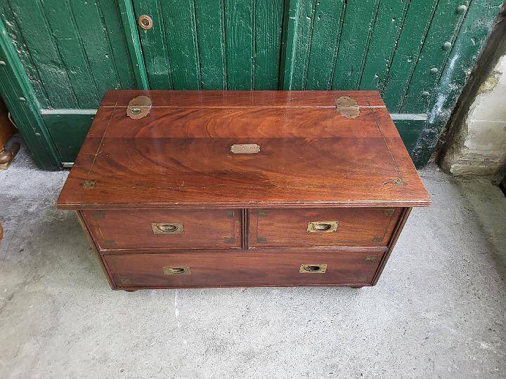 Mahogany and brass boat chest trunk the great pacific s fran