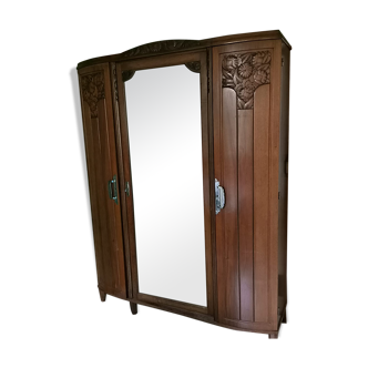 Wardrobe oak glass door