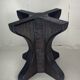 Pencil reed rattan bamboo dining or side table base with smoked glass top, 1970s