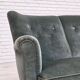 1960s, 3-seater Danish sofa, green furniture velour.