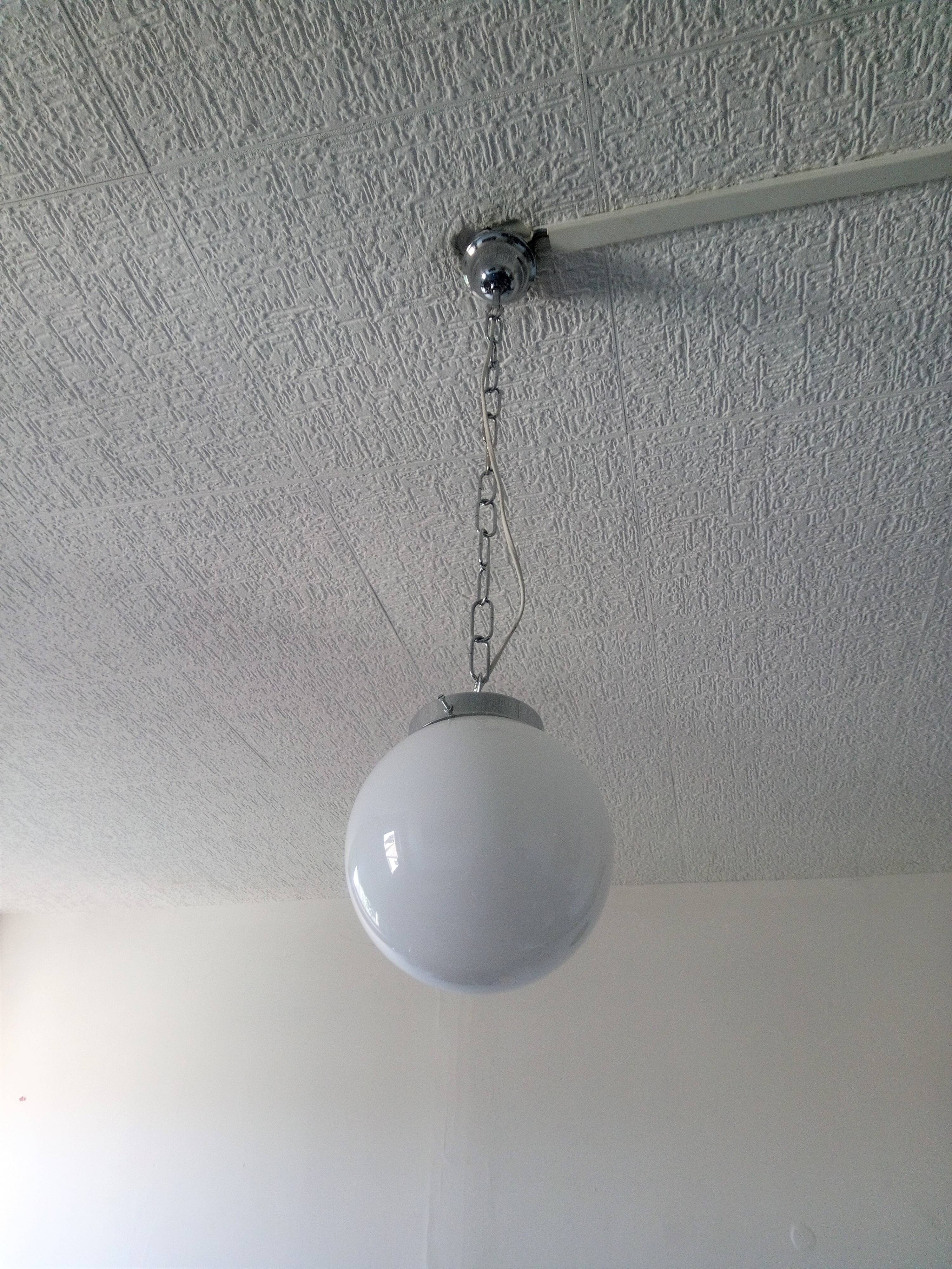 White opaline globe bistro pendant light