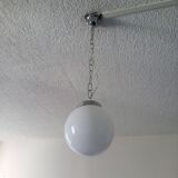 White opaline globe bistro pendant light