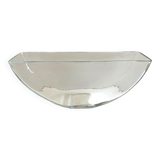 Vase Container Tealight Holder Thick Glass Hammered Half Moon Design