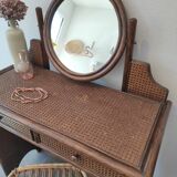 Coiffeuse rotin et cannage
