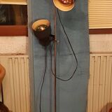 Authentique lampadaire des années 70 à 2 abat-jours noirs réglables