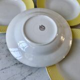 lot of 4 hollow plates Moulin des Loups jaunes textured years 50-60