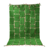 Handmade pure wool rug, traditional green, size 150 x 250 cm