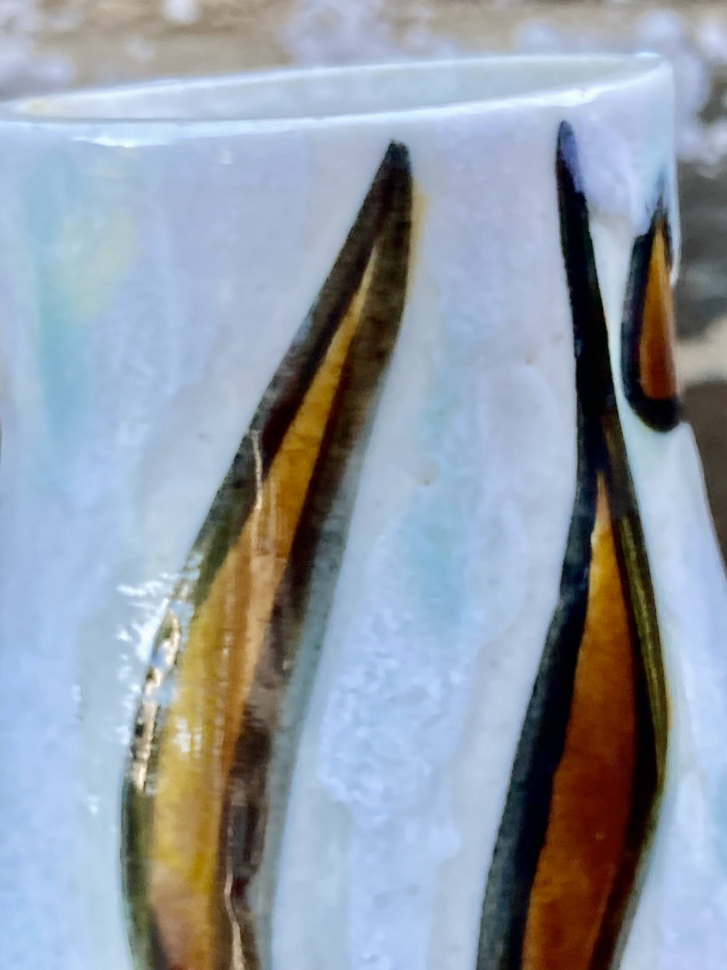 Vase céramique décor de faon signé Jacques Marie pièce unique