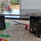 Vintage black terrazzo coffee table