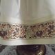 Vintage French Country Style Lamp Turned Wood Base & Layered Fabric Shade