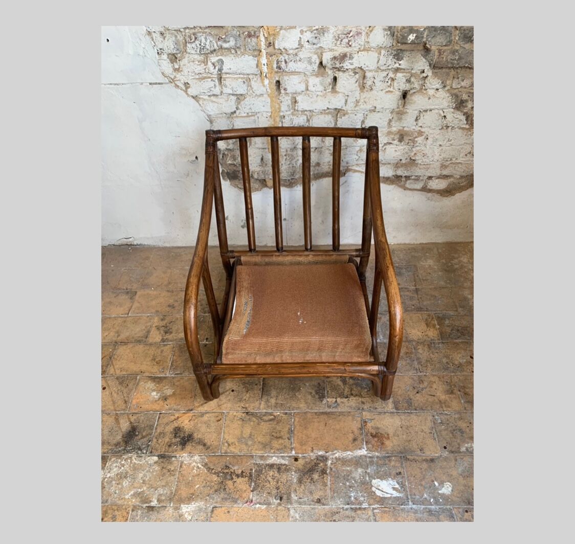vintage rattan armchair 1970S by KOK Maison, France