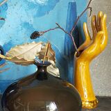 Soliflore baguier hand ceramic iridescent 50s