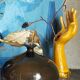 Soliflore baguier hand ceramic iridescent 50s