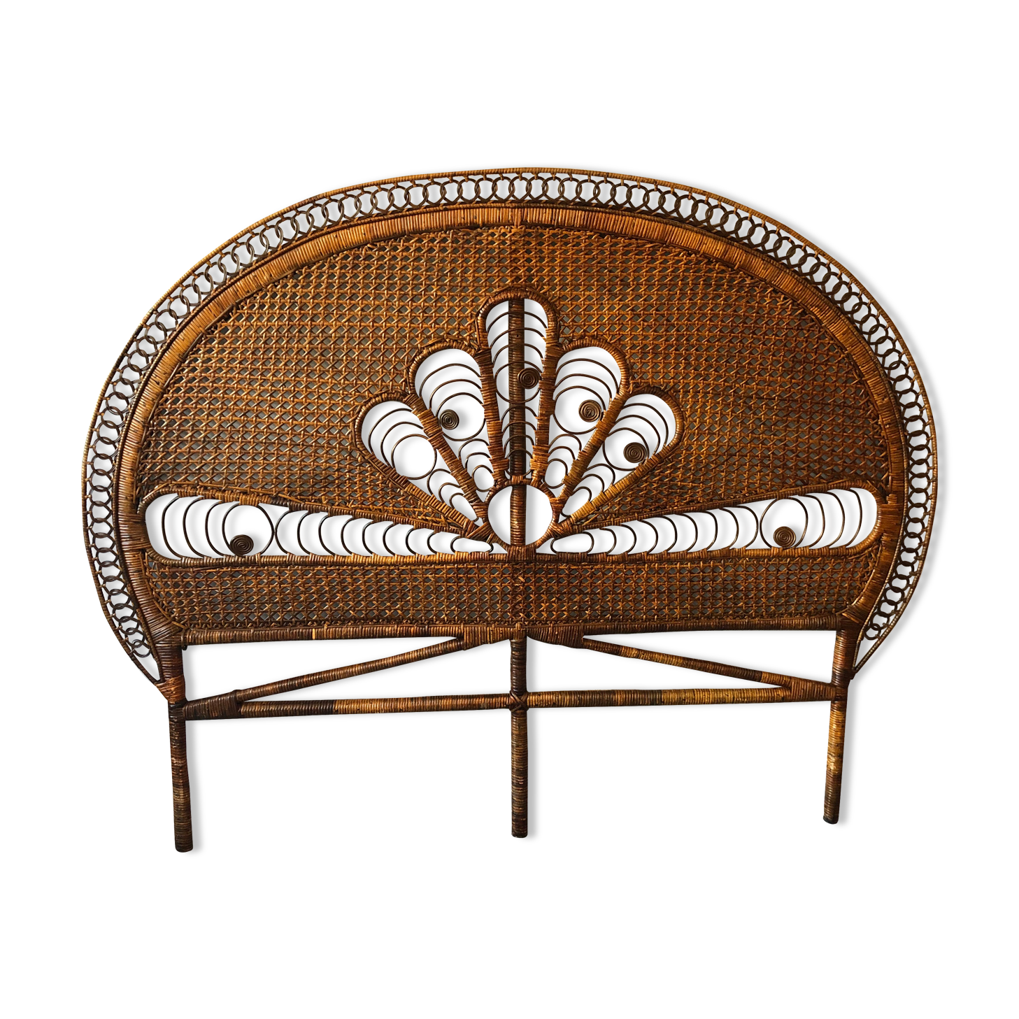 Vintage rattan headboard
