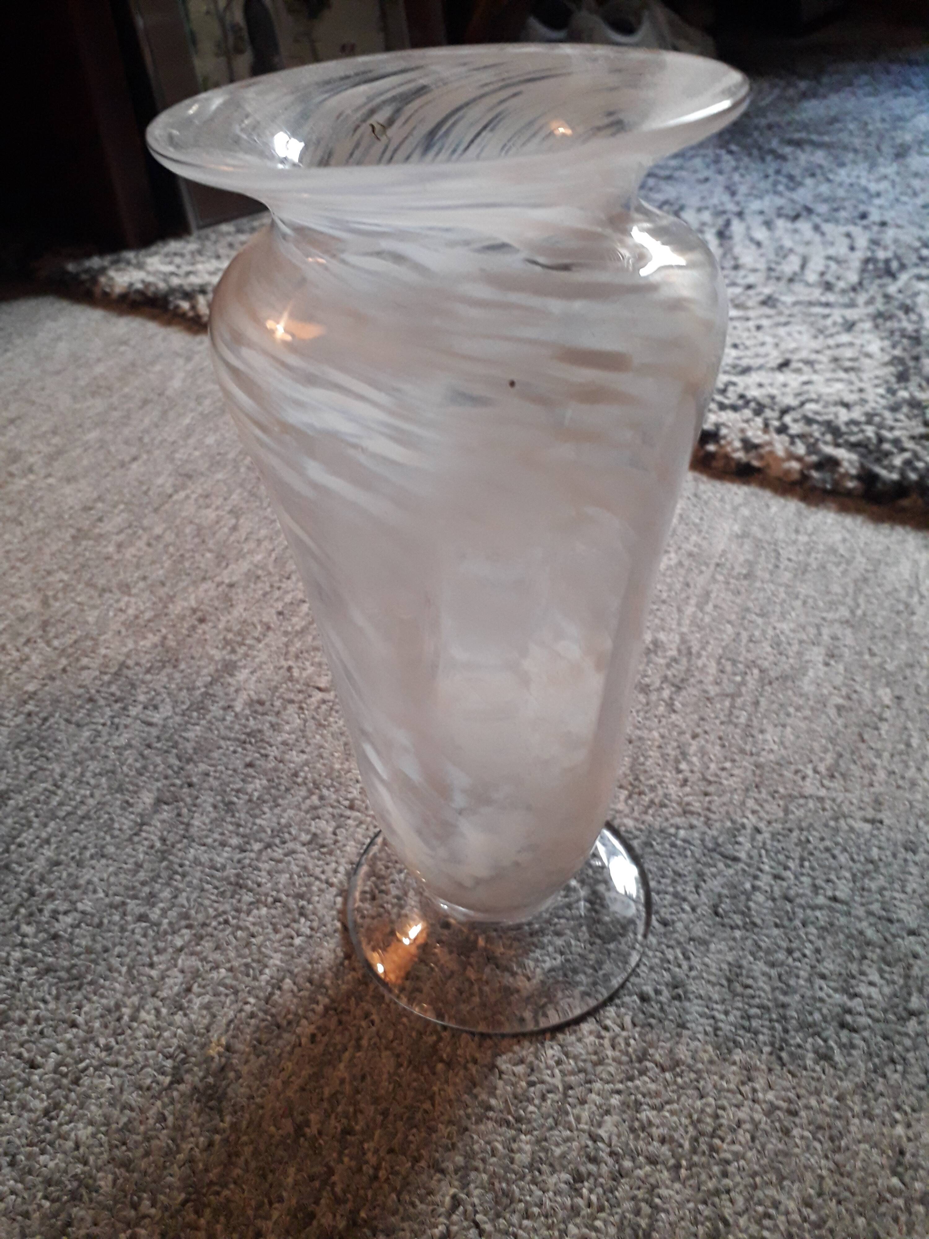 Vase vintage en verre de Clichy