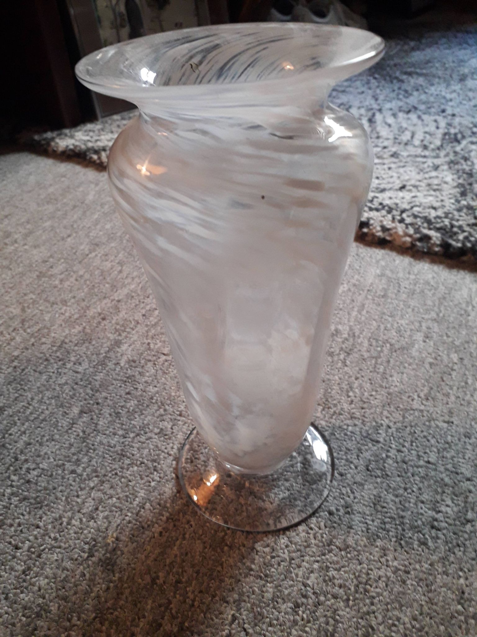Vase vintage en verre de Clichy
