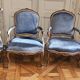 set of 4 Louis XV armchairs with queen's backs