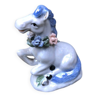 1972 porcelain mare 11cm hand painted pearly style passion horse decorative collection Vintage old