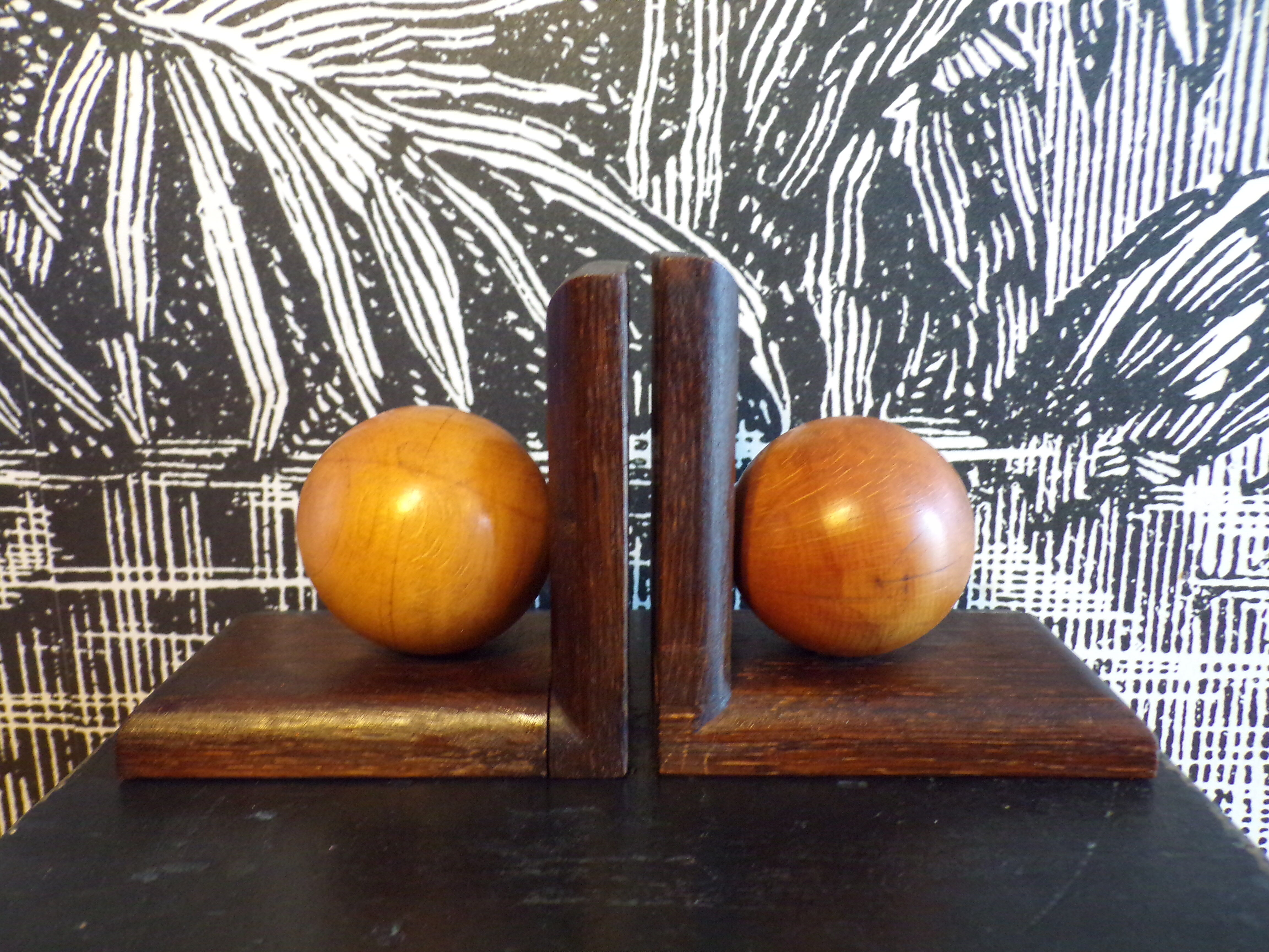 Pair of two-tone art deco bookends