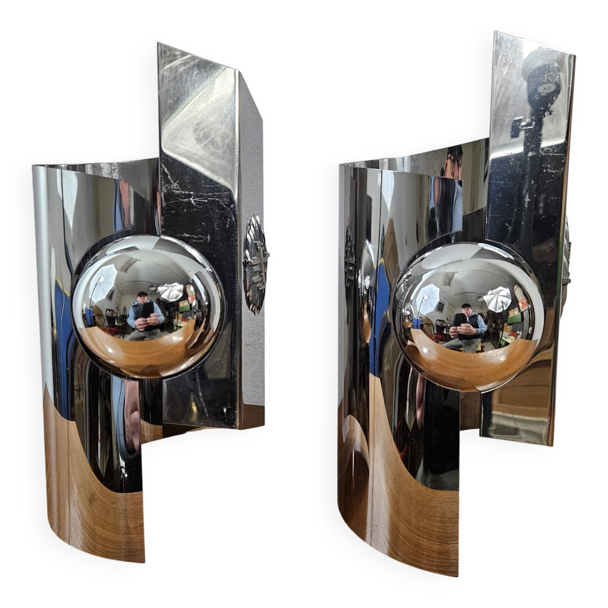 Vintage chrome wall lights - 70'S design