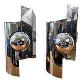 Vintage chrome wall lights - 70'S design