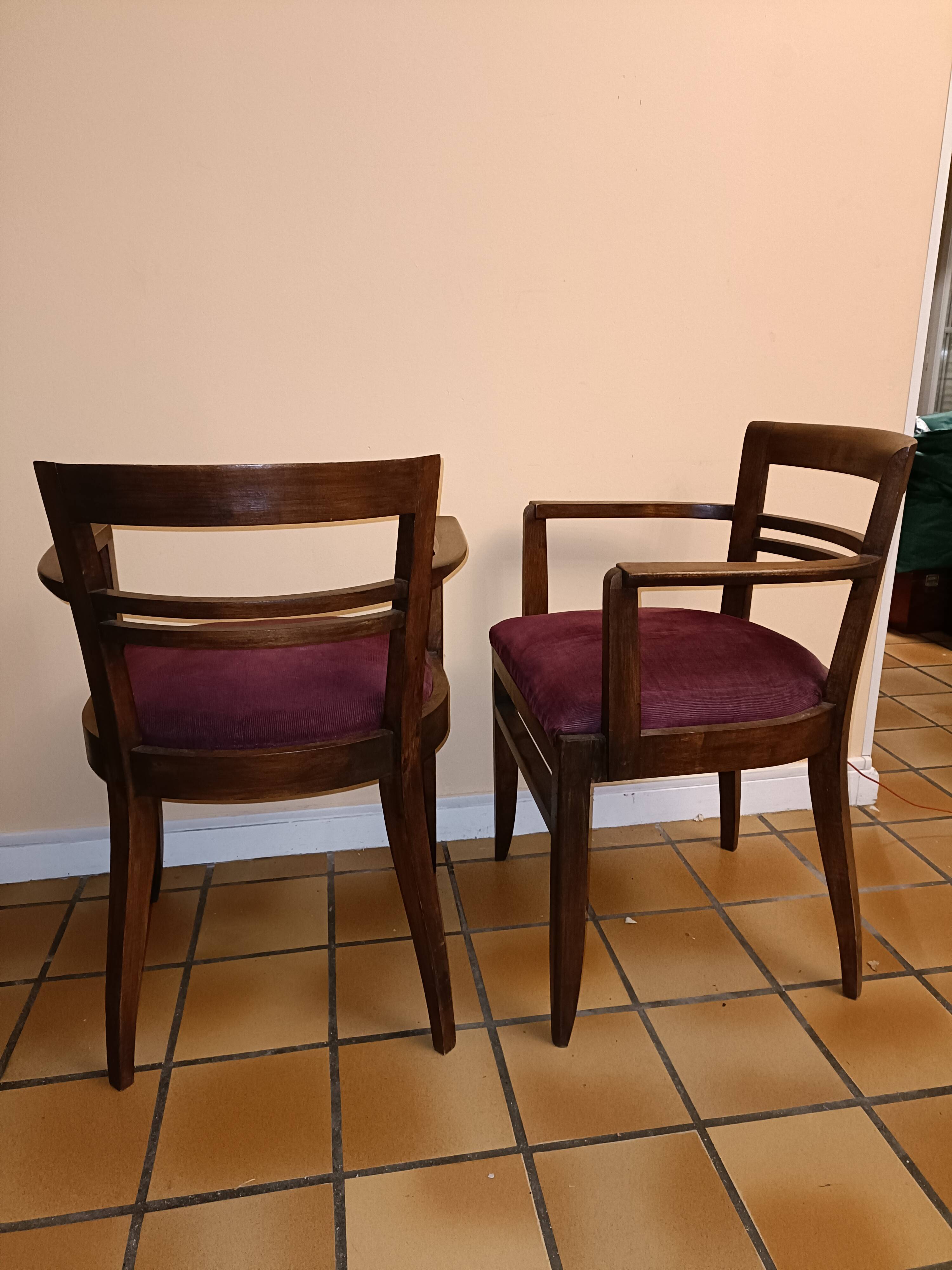 Paire de fauteuils bridge vintage 1940