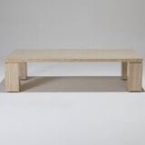 Rectangular travertine coffee table, 1970s