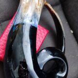Art Pottery Vase Serpent Stoneware Flame Large Fire Signed: Verdelais.